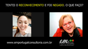 Consultora Geceli Vivan assessorando uma enfermeira sobre o reconhecimento acadêmico em Portugal